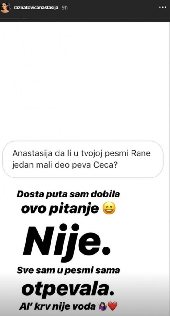 Anastasija Ražnatović, story