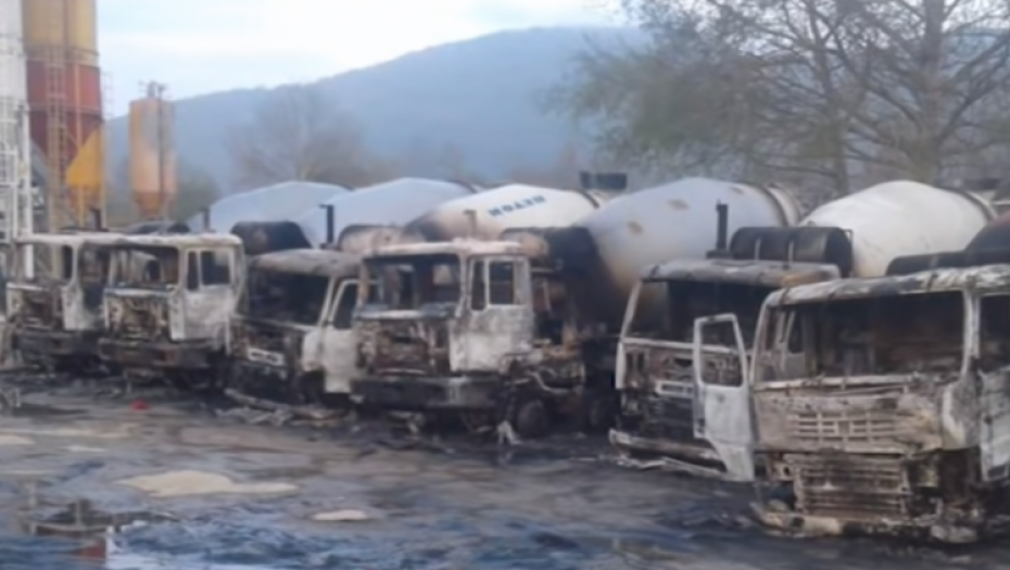 vranje, požar, pljenje, kamioni, 