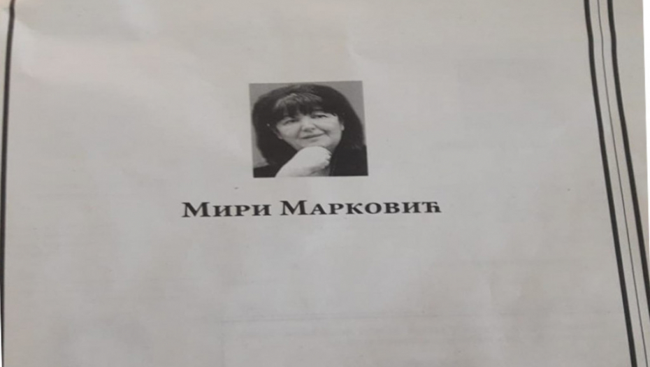 Čitulja za Miru Marković