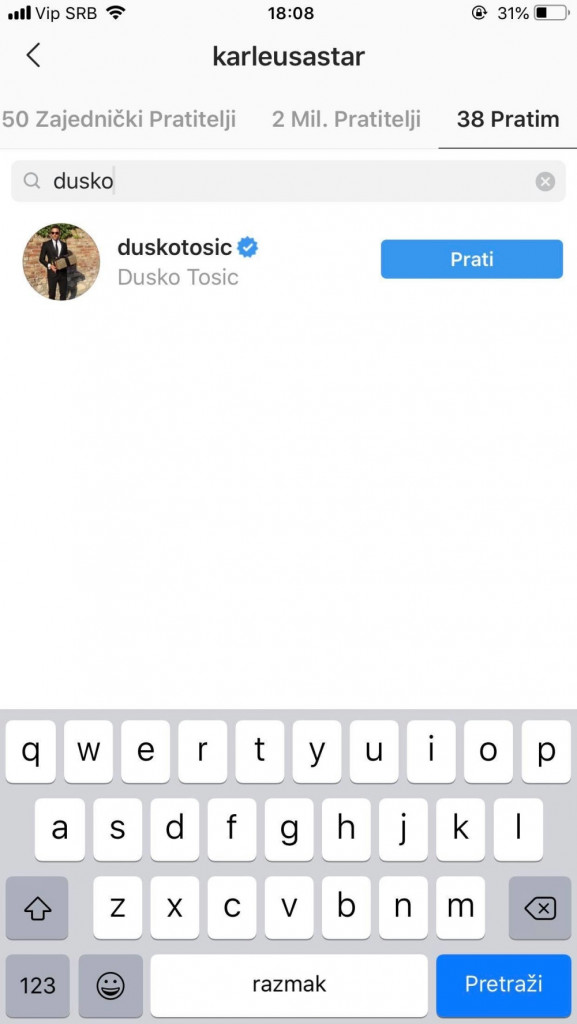 Jelena Karleuša, Duško Tošić