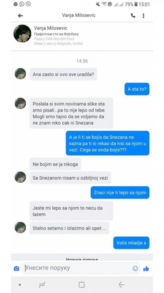Prepiska Vanje Mil&scaron;evića, Snežana Đuri&scaron;ić