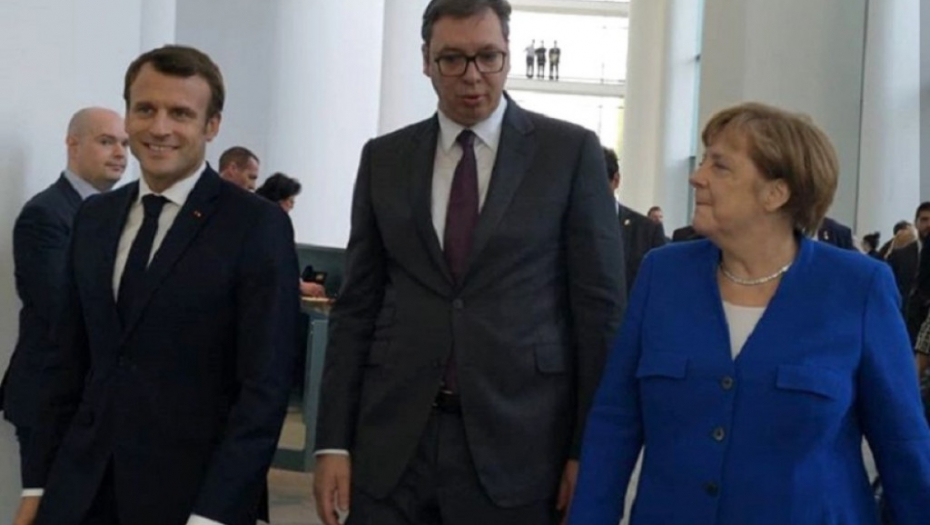 Aleksandar Vučić, Angela Merkel, Emanuel Makron