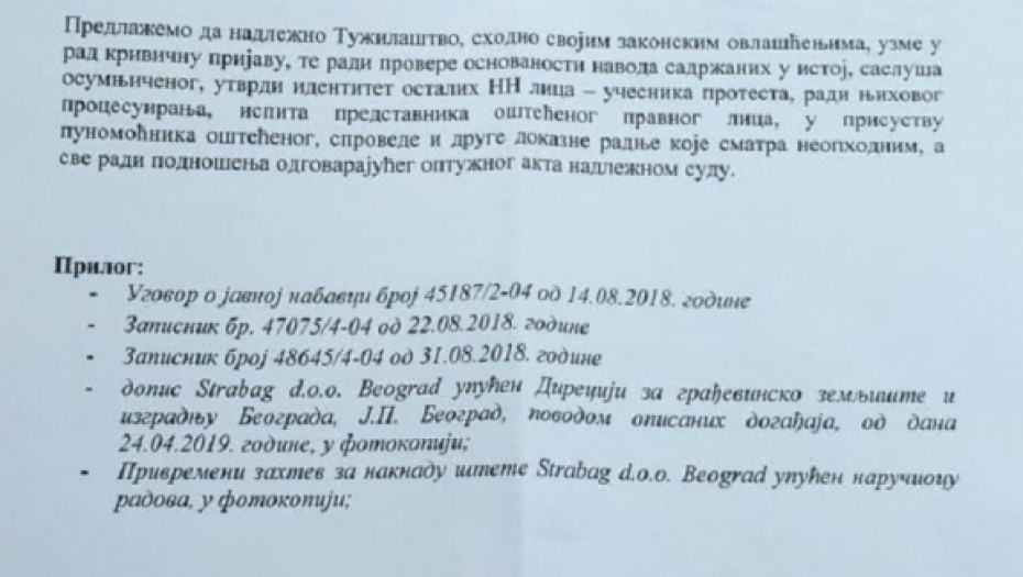 Tužba protiv Marka Bastaća