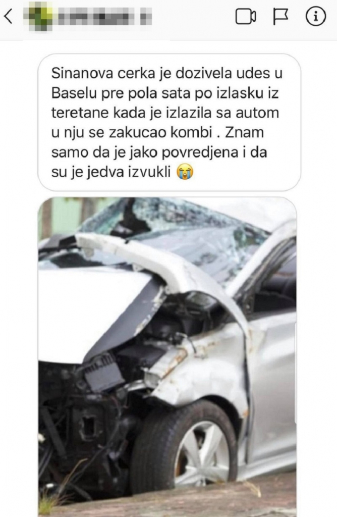 Poruka o navodnoj smrti Sinanove ćerke