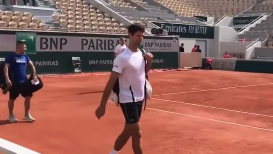 Novak, trening, Rolan Garos