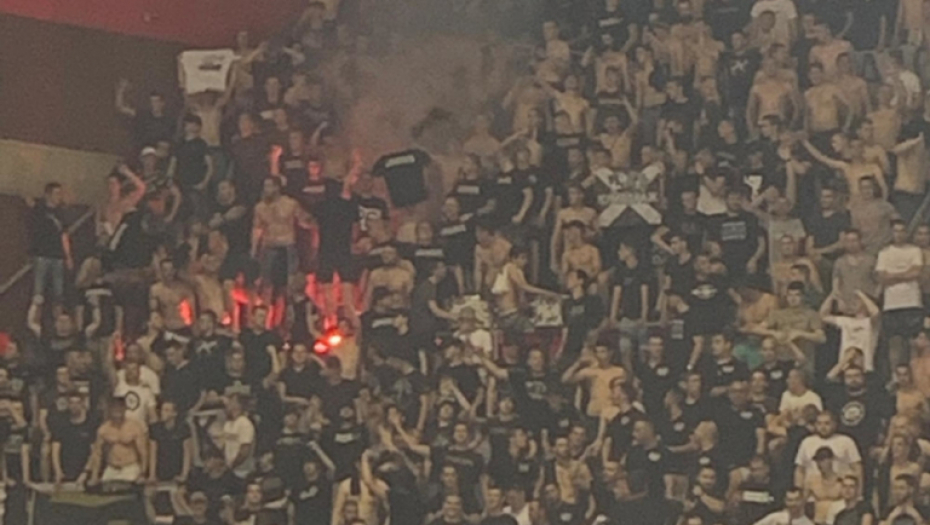 "Grobari" bez odeće navijaju