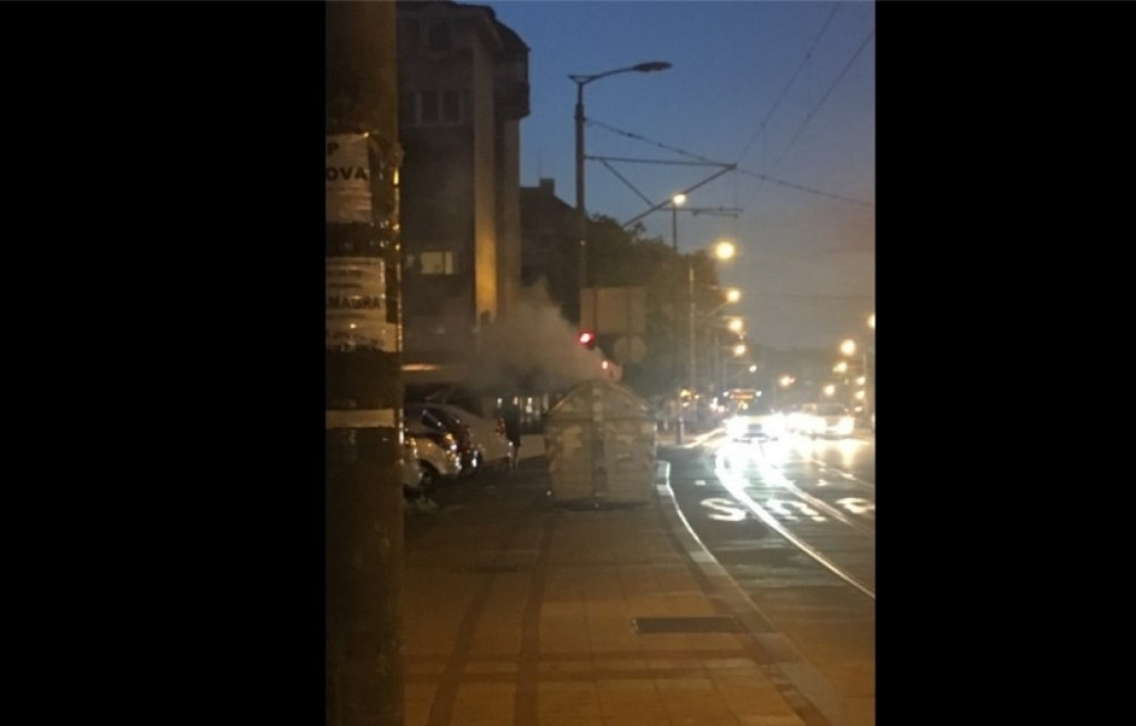 požar, kontejner, banovo brdo