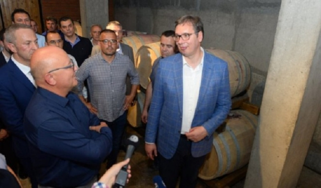 Aleksandar Vučić u vinariji Jović