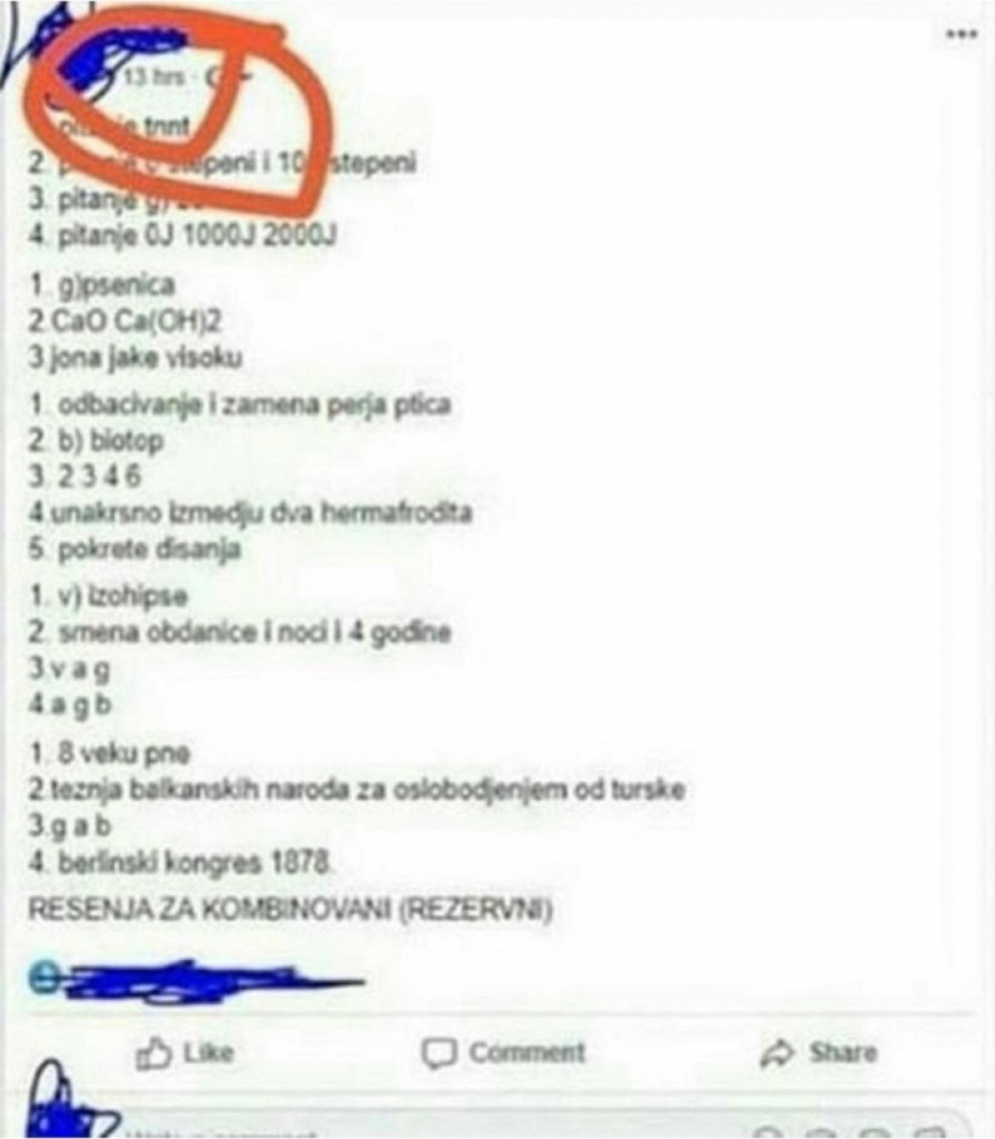 Testovi, polaganje prijemnog