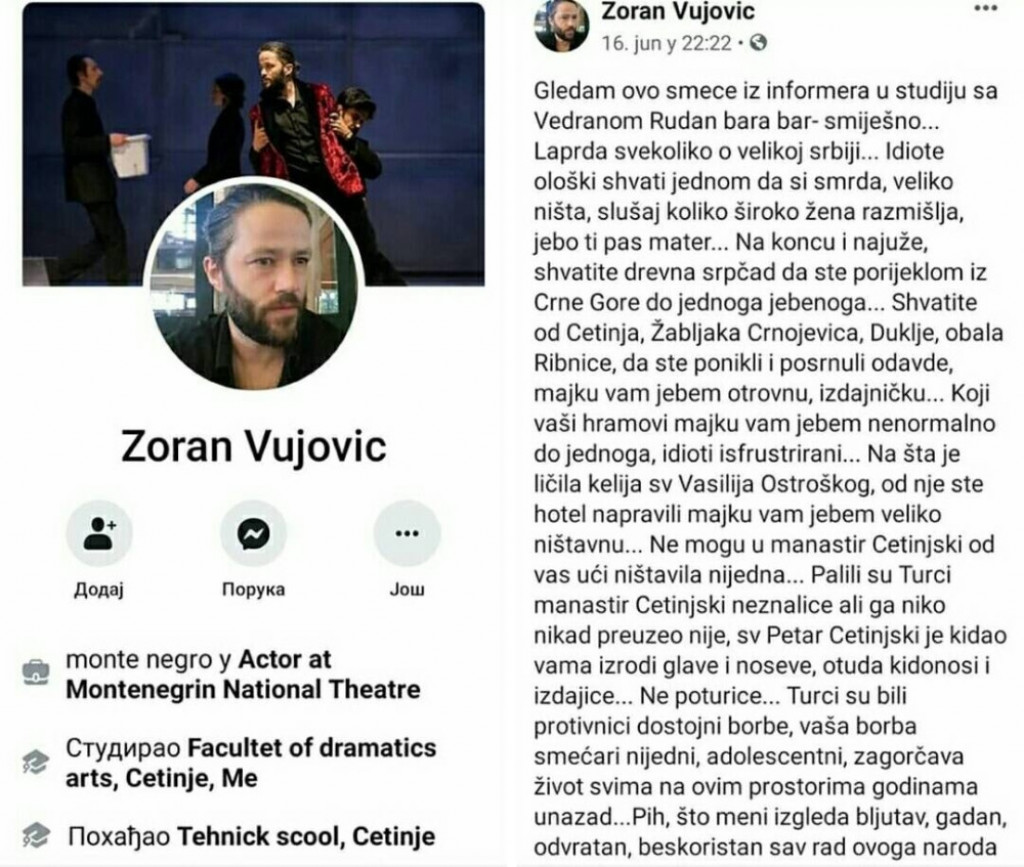 Zoran Vujović, glumac, post