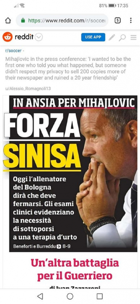 Italijanski mediji podrška Mihajloviću