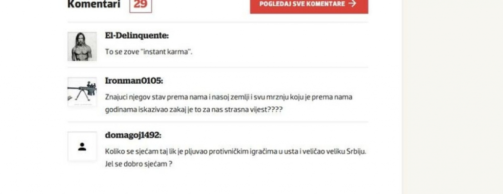 Komentari Hrvata na bolest Mihajlovića