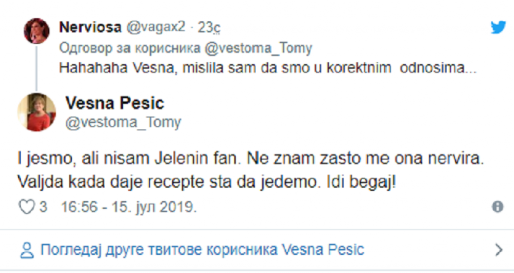 Tvit Vesne Pešić