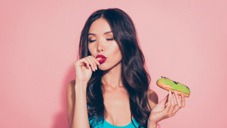 devojka, leto, slatkiši, kolač, flert