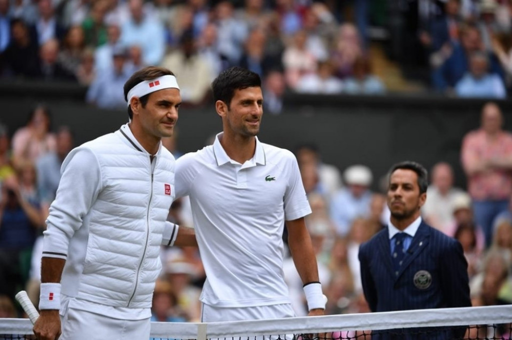 Rodžer Federer i Novak Đoković i Damijen Štajner