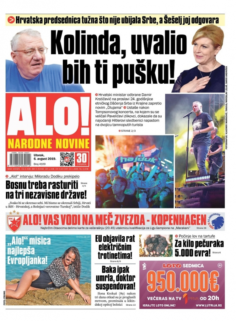 Nalovna strana za 6.8.2019.