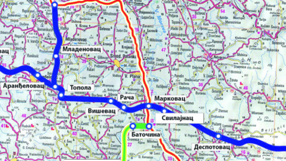 Mapa auto-puta "Vožd Karađorđe" 