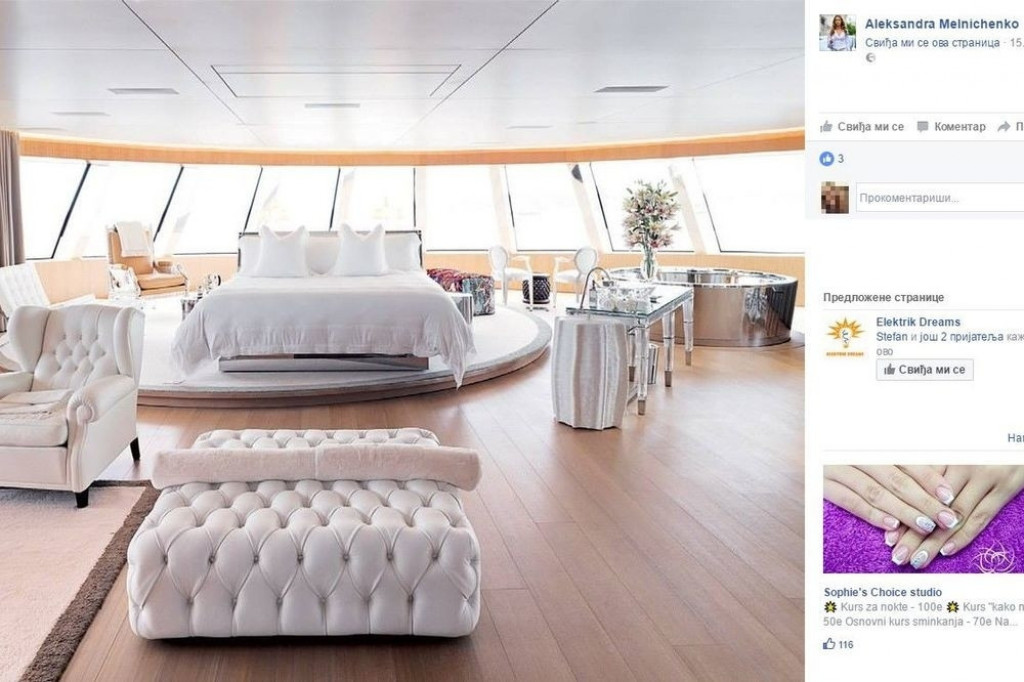 Aleksandra Sandra Meljničenko, jahta