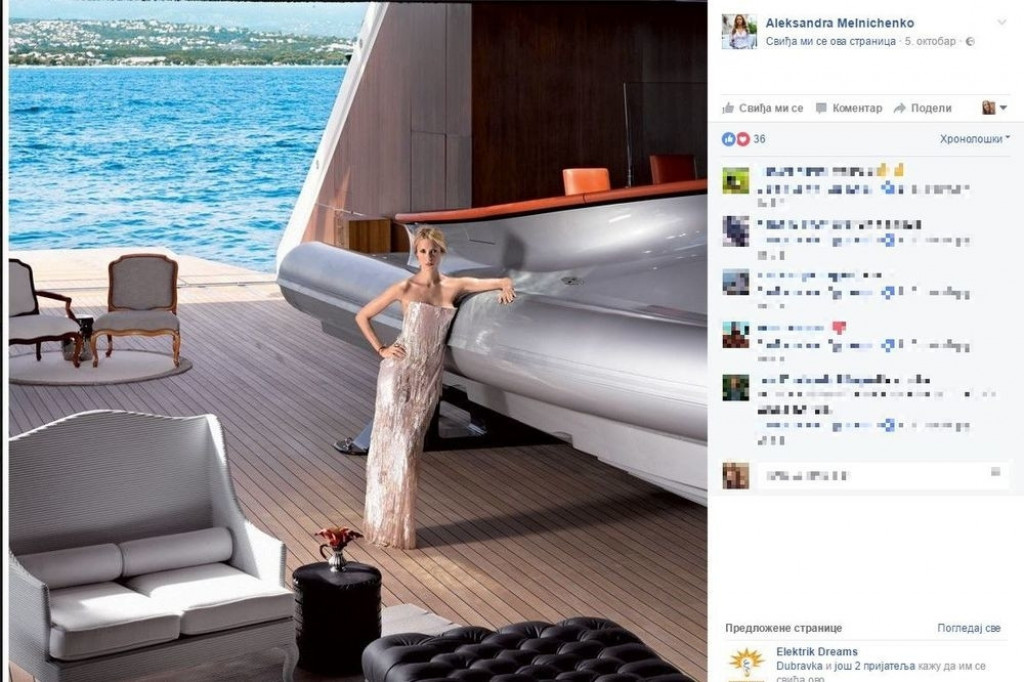 Aleksandra Sandra Meljničenko, jahta