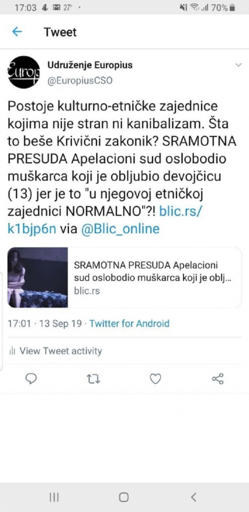 Europius, Majić, tvit