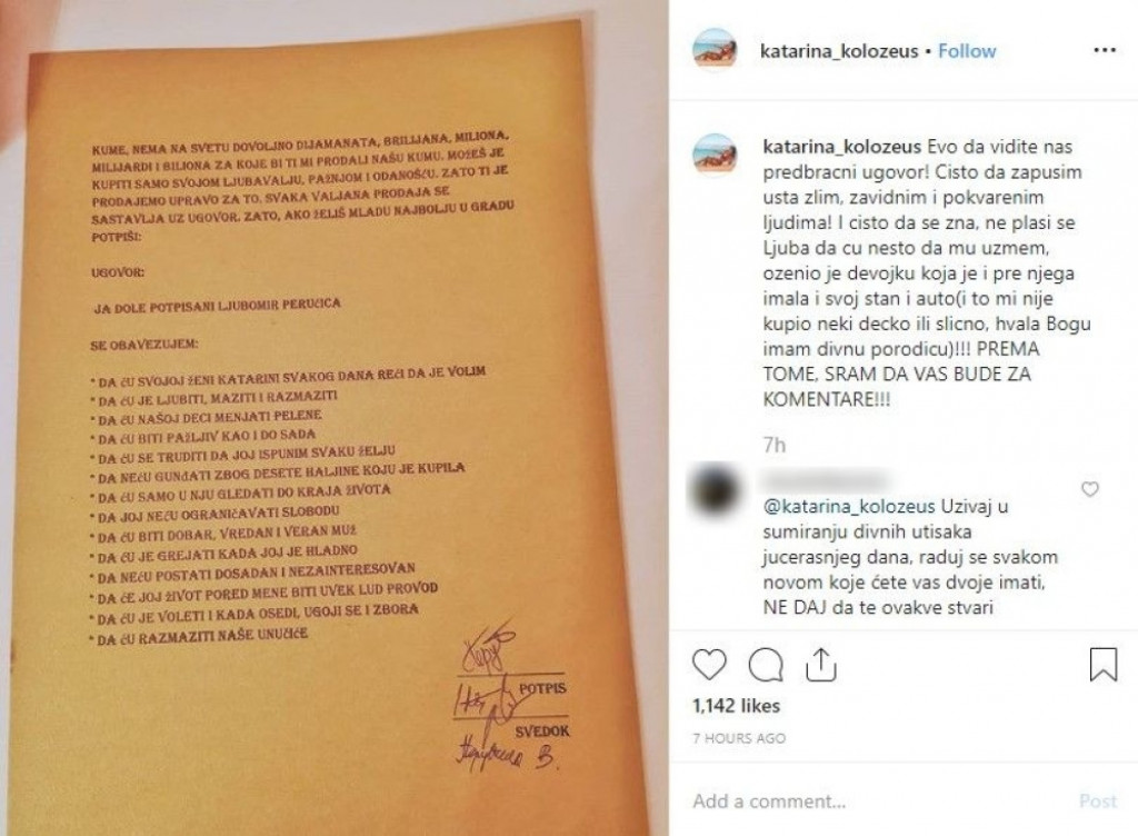 Ljuba Perućica, Katarina Kolozeus