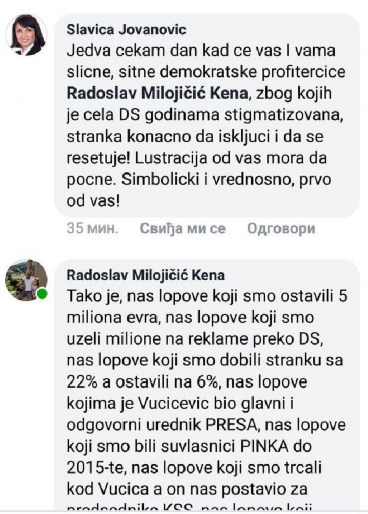 Radoslav Milojičić Kena, prepiska 