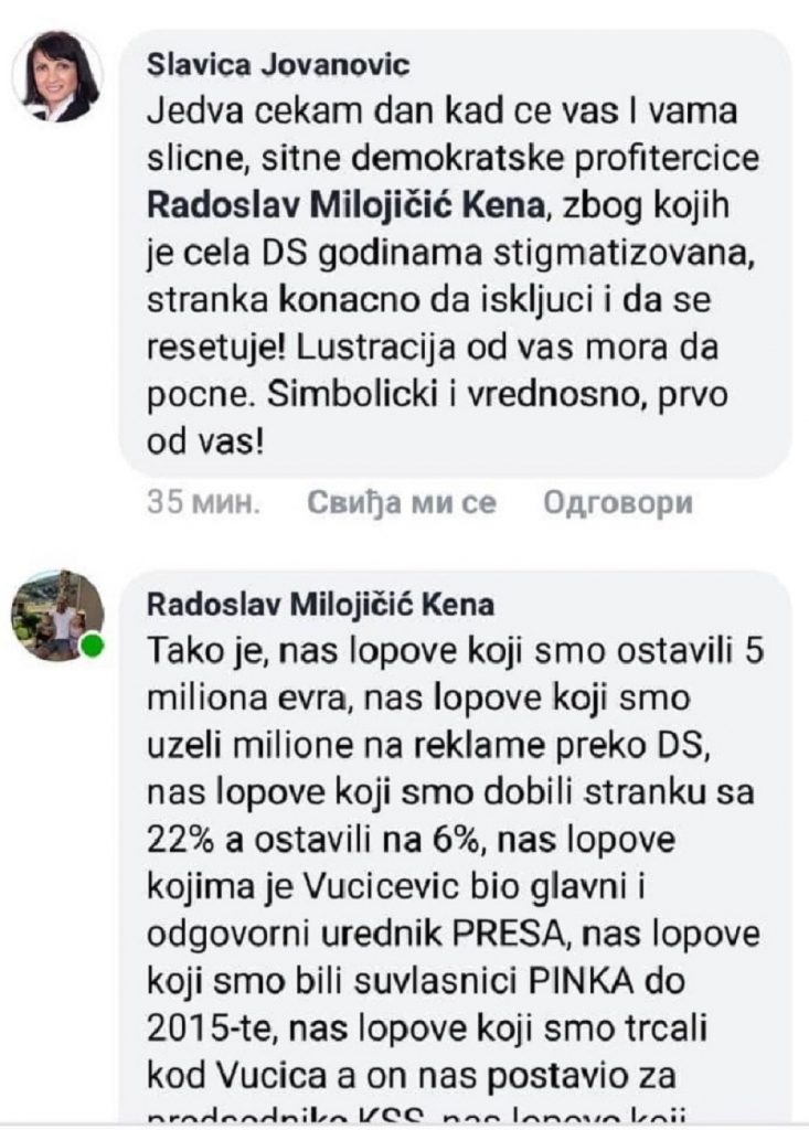 Radoslav Milojičić Kena, prepiska