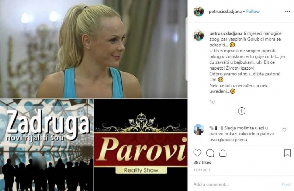 Slađa Petrušić, Instagram