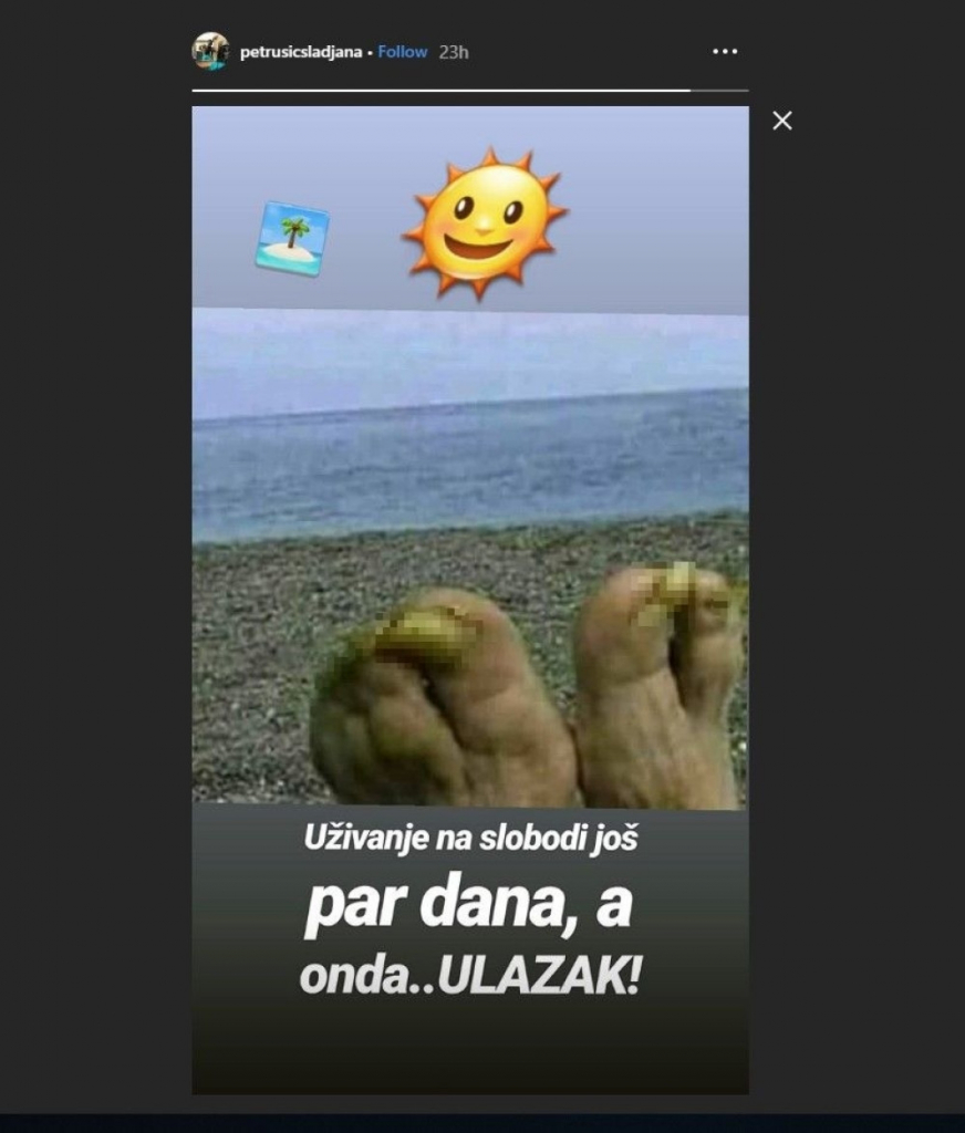 Slađa Petrušić, Instagram priča