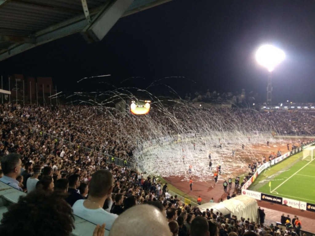 početak meča Partizan - Mančester junajted