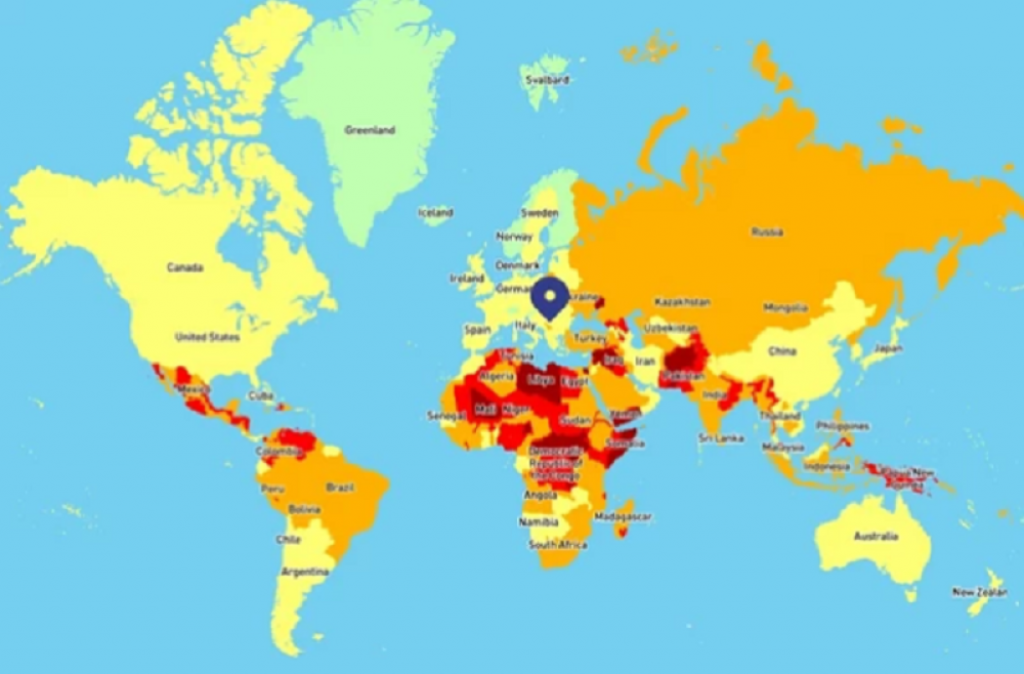 Mapa opasnih destinacija