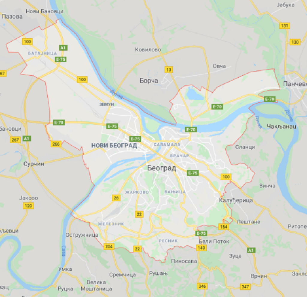 Mapa Beograda