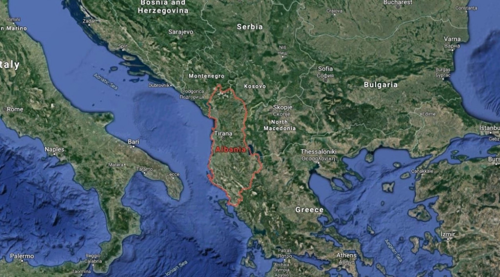 Albanija mapa