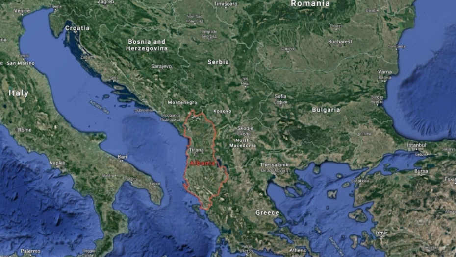 Albanija mapa