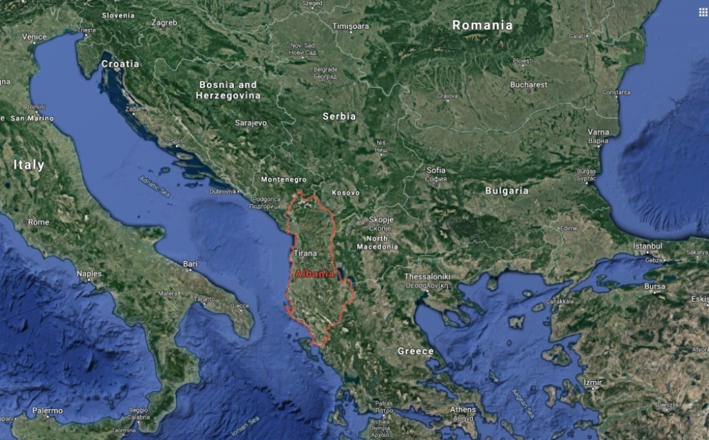 Albanija mapa