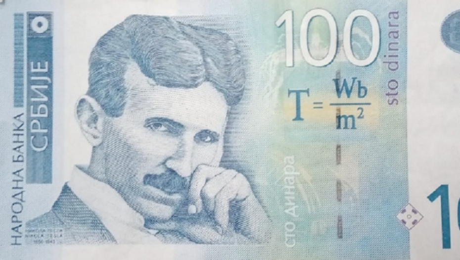 100 dinara - Nikola Tesla
