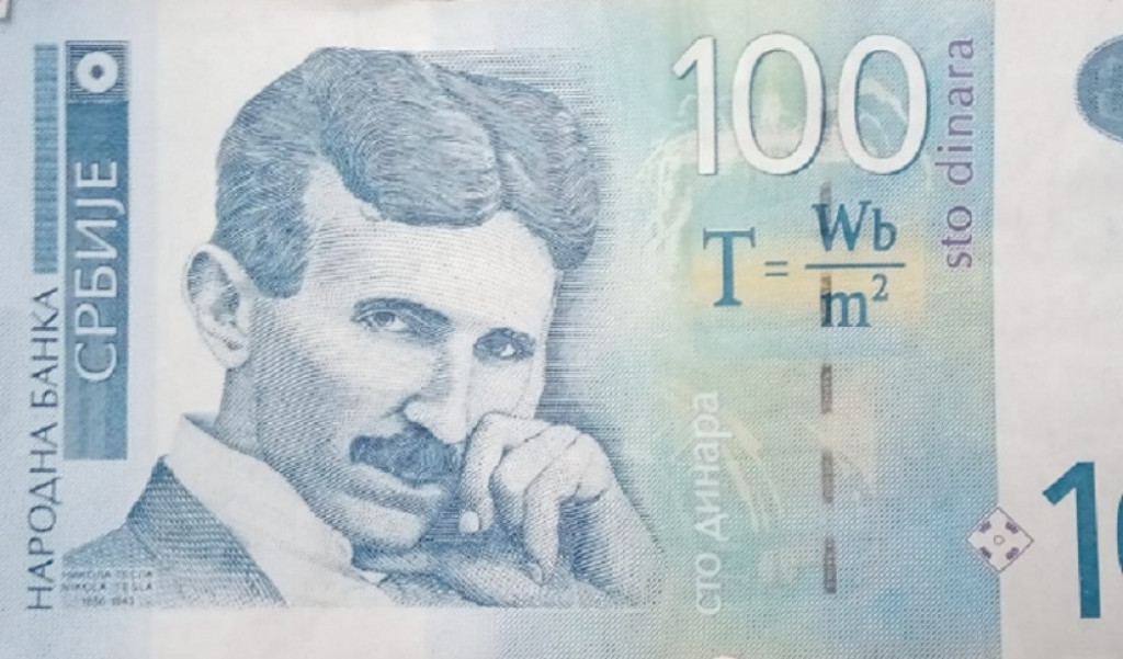 100 dinara - Nikola Tesla