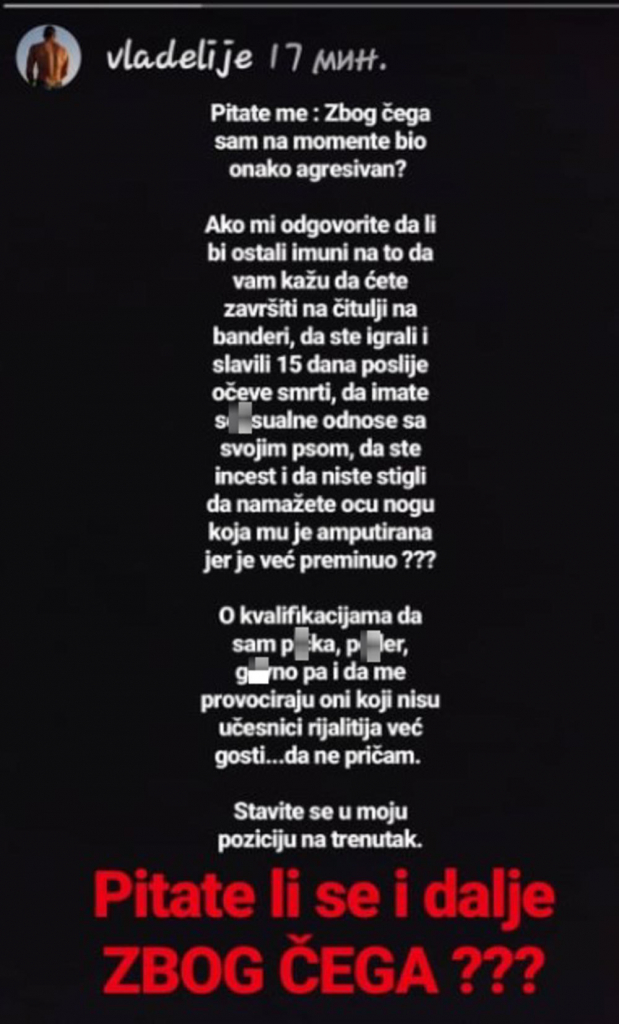 Vladimir Tomović poruka