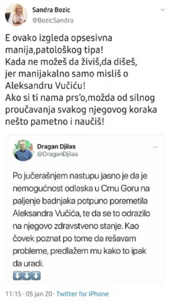 Sandra Božić patosirala Đilasa