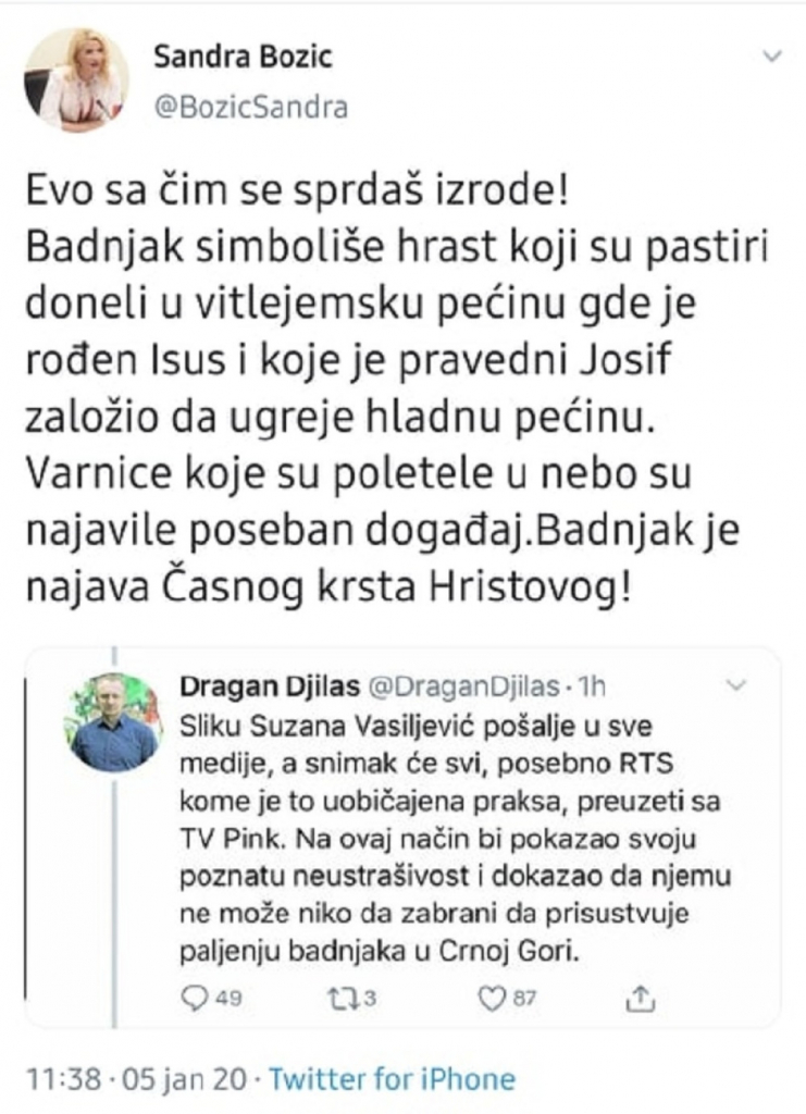 Sandra Božić patosirala Đilasa