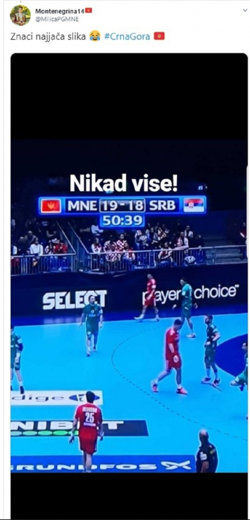 Navijači Crne Gore provociraju na Tviteru