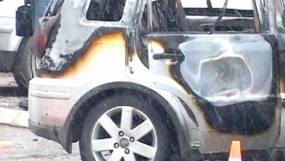 zapaljen automobil, Leskovac