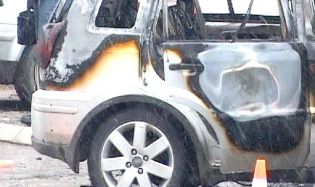 zapaljen automobil, Leskovac