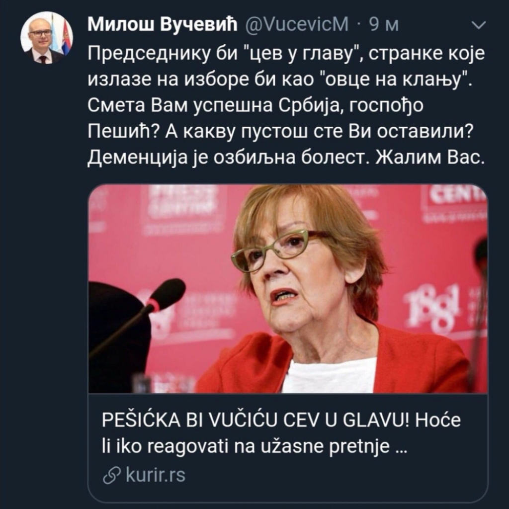 Miloš Vučević, odgovor,