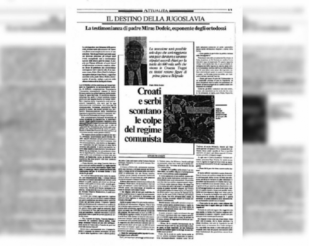 Intervju Miraša Dedeića za list