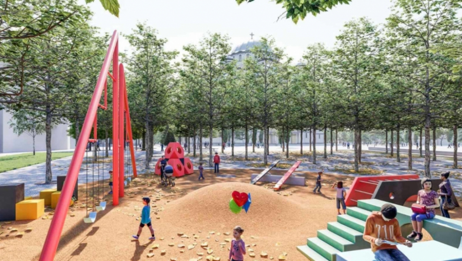 Hram Svetog Save, park, uređenje