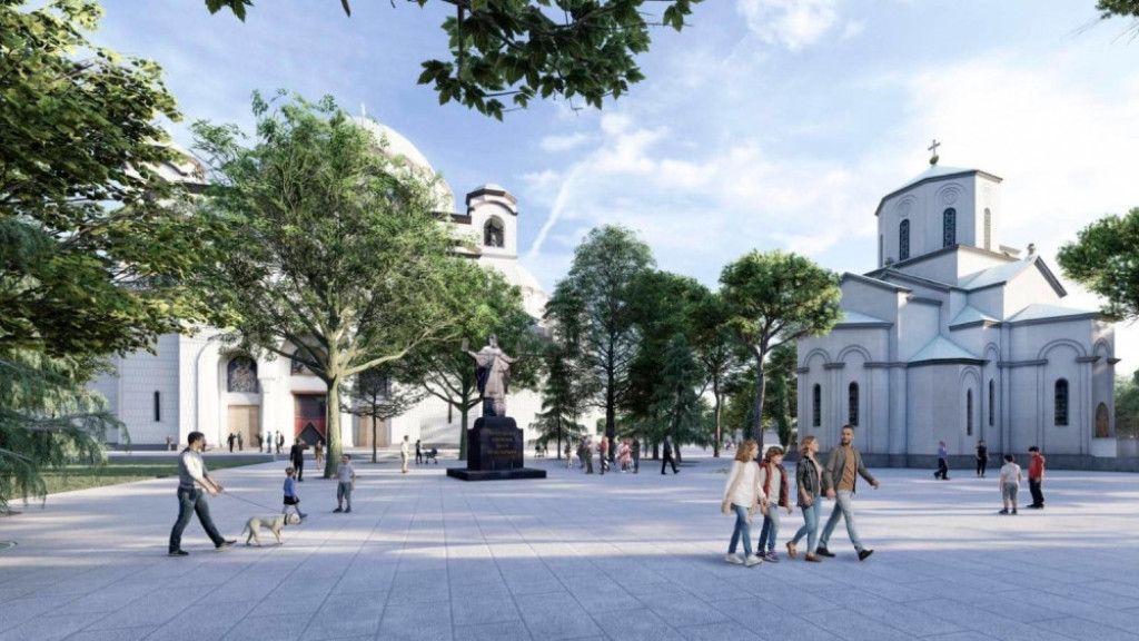 Hram Svetog Save, park, uređenje