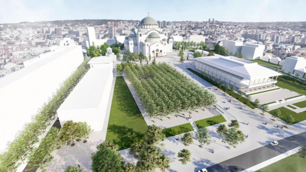 Hram Svetog Save, park, uređenje