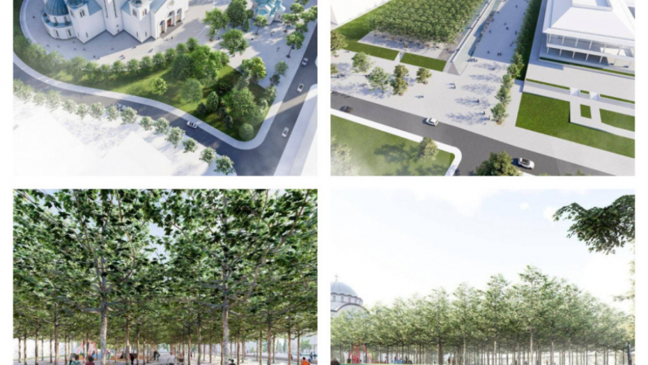 Hram Svetog Save, park, uređenje