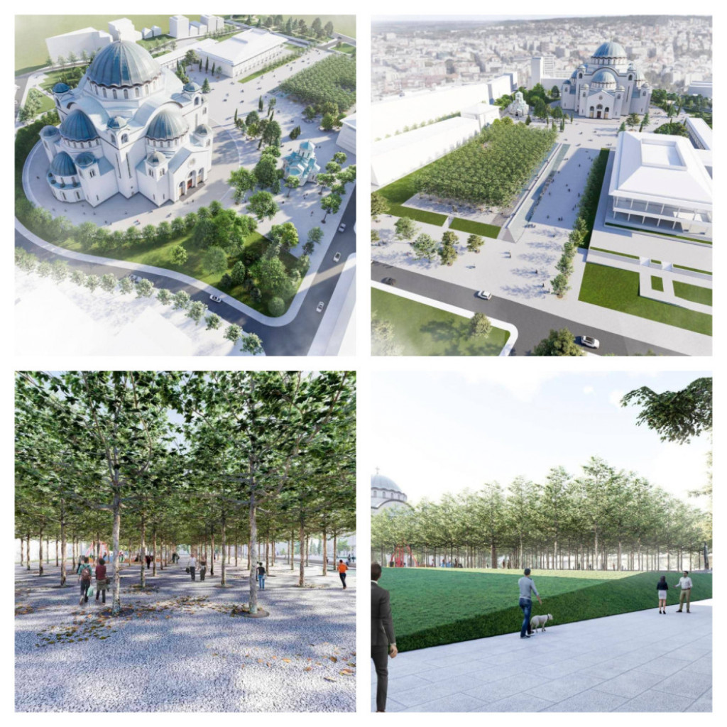 Hram Svetog Save, park, uređenje